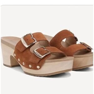 Dr. Scholl's Women's Original Vibe Platform Slide Sandal Honey Brown Leather NIB